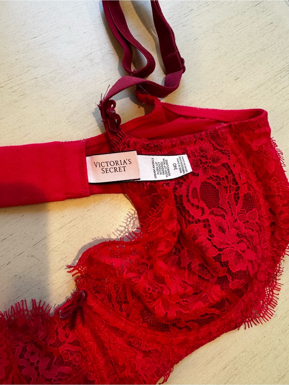 Victoria's Secret Red Lace Demi Bra